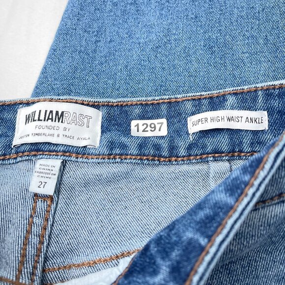 William Rast Super High Waist Ankle Skinny Jeans Raw Hem Denim Women's Junior 27 - Picture 4 of 13